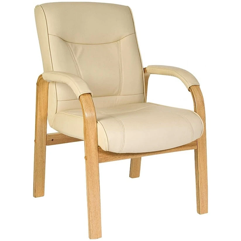Knightsbridge Cream Leather Faced Visitor Chair