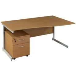 NEXT DAY Solar Wave Cantilever Desks With Mobile Pedestal