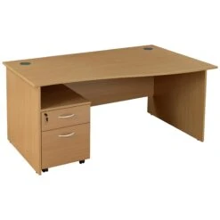 NEXT DAY Solar Wave Panel End Desks With Mobile Pedestal