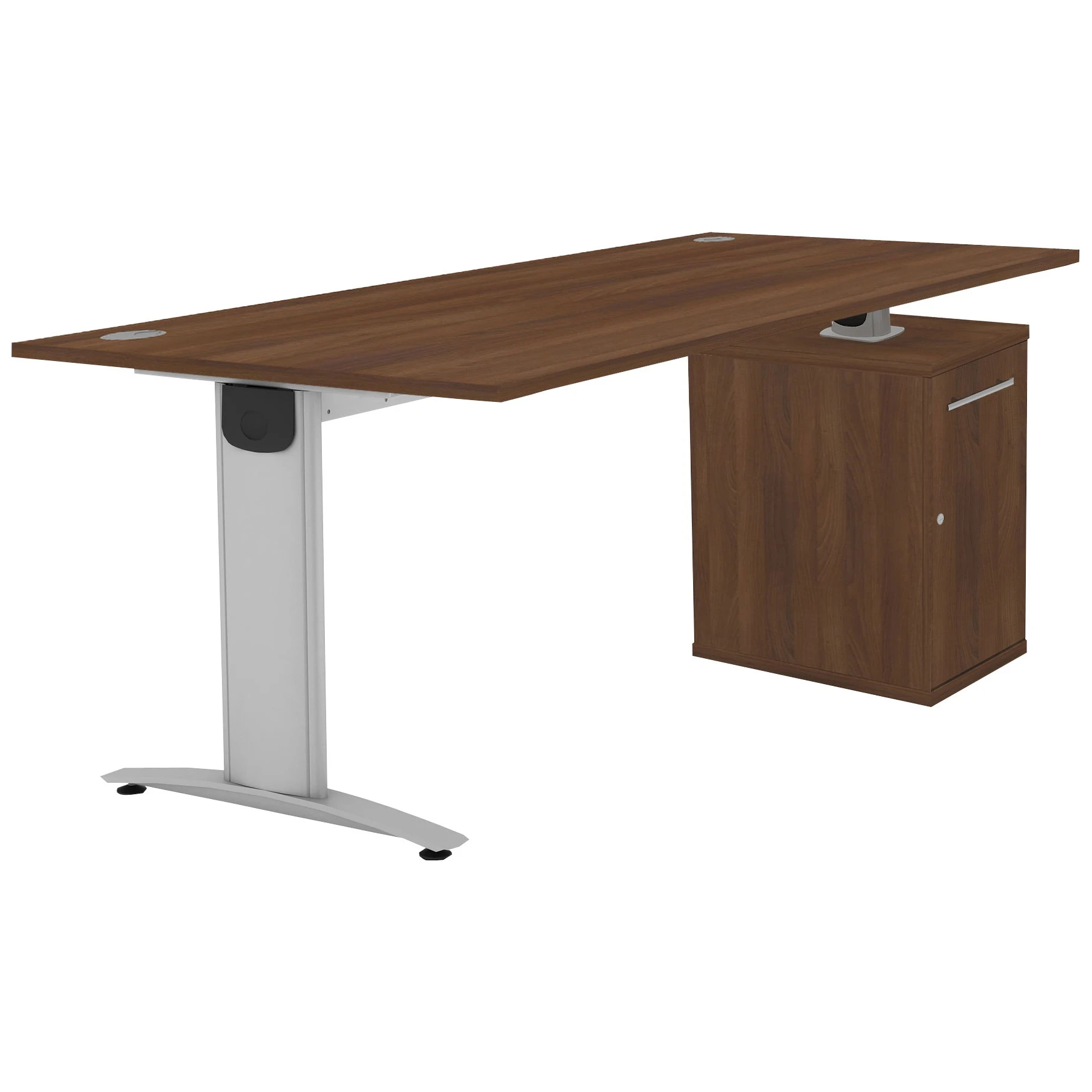 Protocol IBeam Rectangular Desk With Cupboard Pedestal