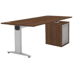 Protocol IBeam Rectangular Desk With Tambour Pedestal
