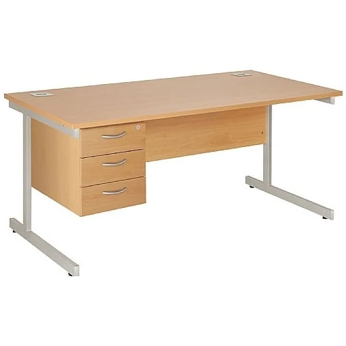 Commerce II Rectangular Desks With Single Fixed Pedestal