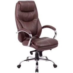 Genoa Leather Executive Office Chair Brown