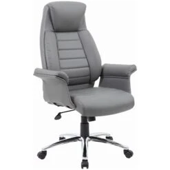 Jersey High Back Executive Leather Faced Armchair
