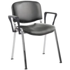 ISO Lexaire Vinyl Conference Armchairs Chrome Frame