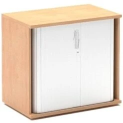 Solar Essential Desk High Tambour Cupboards