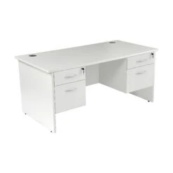 NEXT DAY Karbon K2 Rectangular Panel End Office Desks With Double Fixed Pedestals