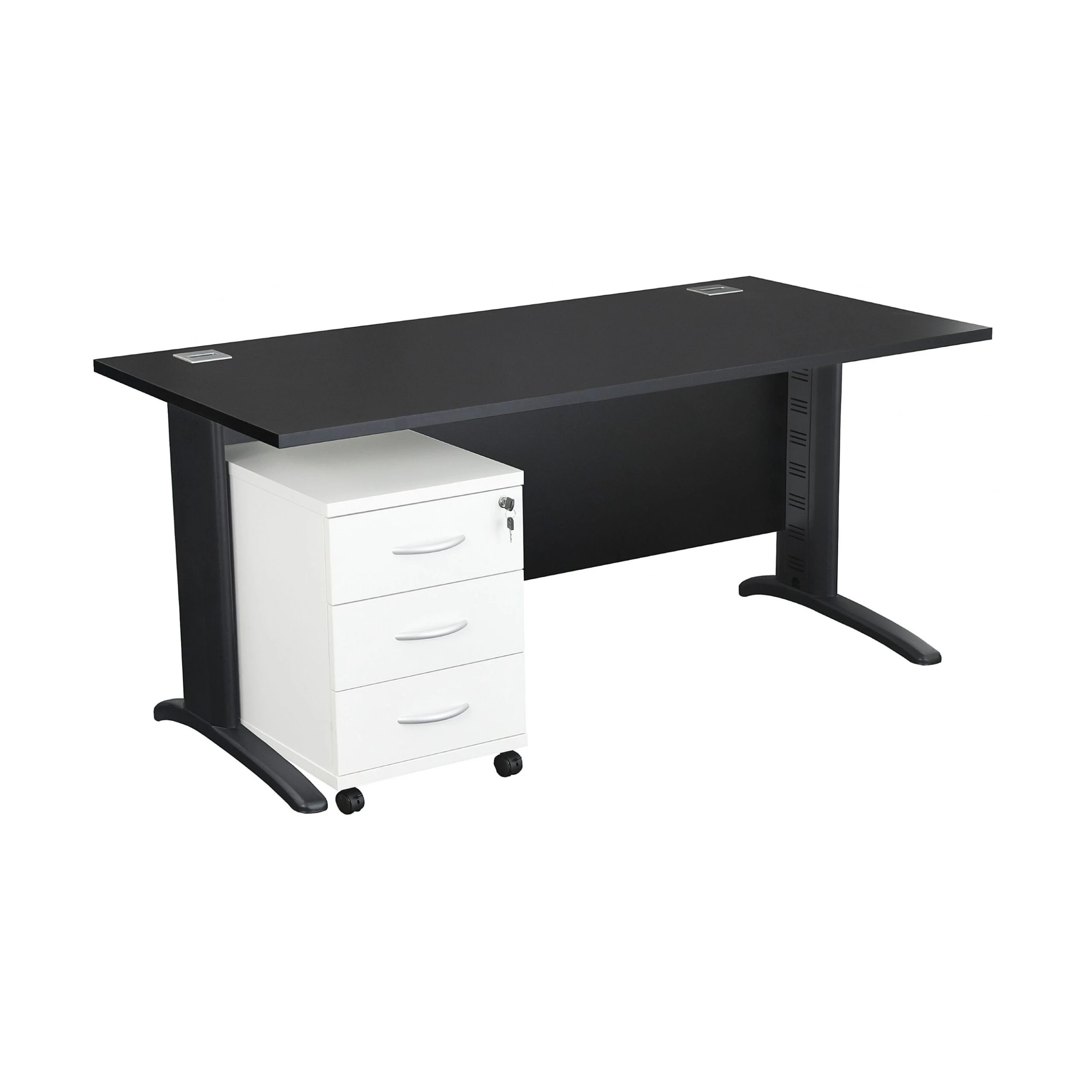 Karbon K5 Rectangular IT Desks With Wooden Mobile Pedestal