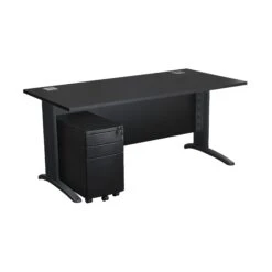 Next Day Karbon K5 IT Desks With 3 Drawer Slimline Mobile Metal Pedestal