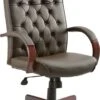 Traditional Button Back Bonded Leather Executive Chairs