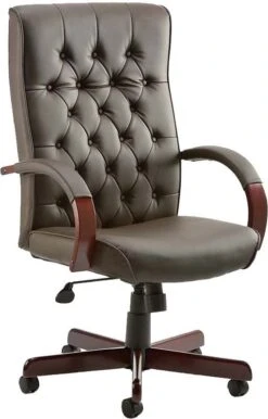 Traditional Button Back Bonded Leather Executive Chairs