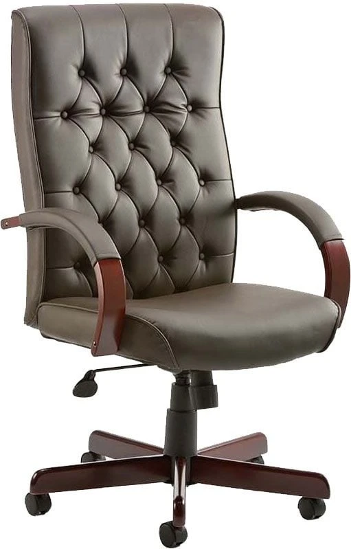 Traditional Button Back Bonded Leather Executive Chairs