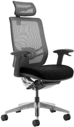 Ergo Posture 24 Hour Fabric And Mesh Office Chair With Headrest