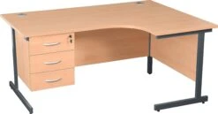 Karbon K1 Ergonomic Cantilever Office Desks With Fixed Pedestal