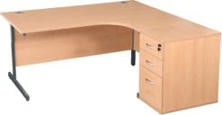 Karbon K1 Ergonomic Cantilever Office Desks With 600D Desk End Pedestal