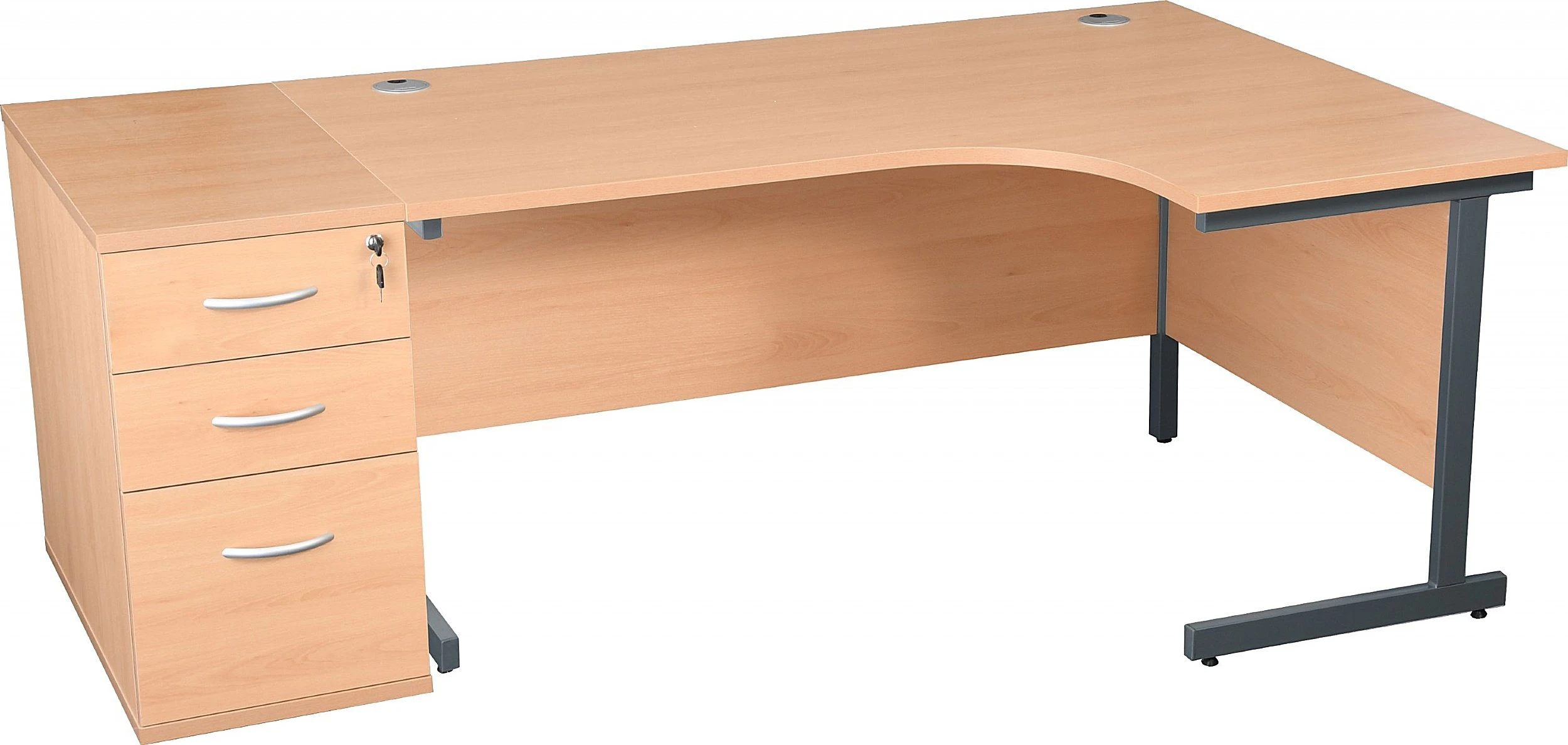 Karbon K1 Ergonomic Cantilever Office Desks With 800D Desk End Pedestal