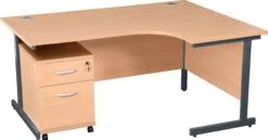 Karbon K1 Ergonomic Cantilever Office Desks With Low Mobile Pedestal