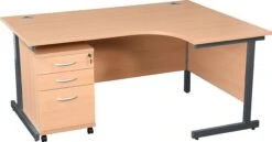 Karbon K1 Ergonomic Cantilever Office Desks With Tall Under Desk Pedestal