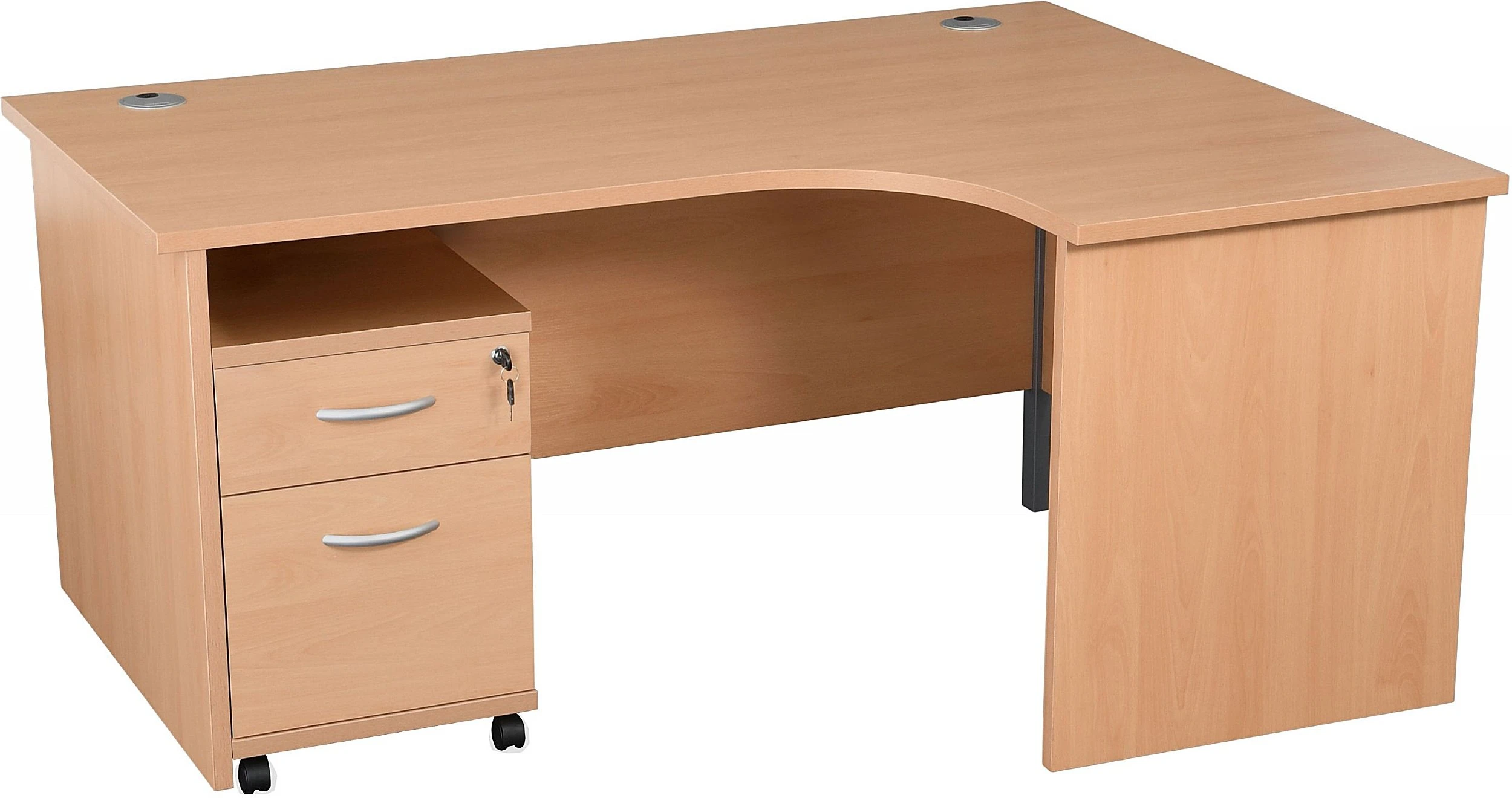 Karbon K2 Ergonomic Panel End Office Desks With Low Mobile Pedestal