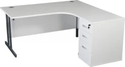 Karbon K3 Ergonomic Deluxe Cantilever Desk With 600D Desk End Pedestal