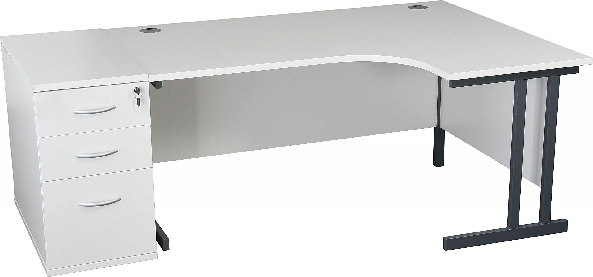 Karbon K3 Ergonomic Deluxe Cantilever Desk With 800D Desk End Pedestal