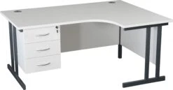 Karbon K3 Ergonomic Deluxe Cantilever Desk With Fixed Pedestal