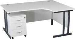 Karbon K3 Ergonomic Deluxe Cantilever Desk With Low Mobile Pedestal