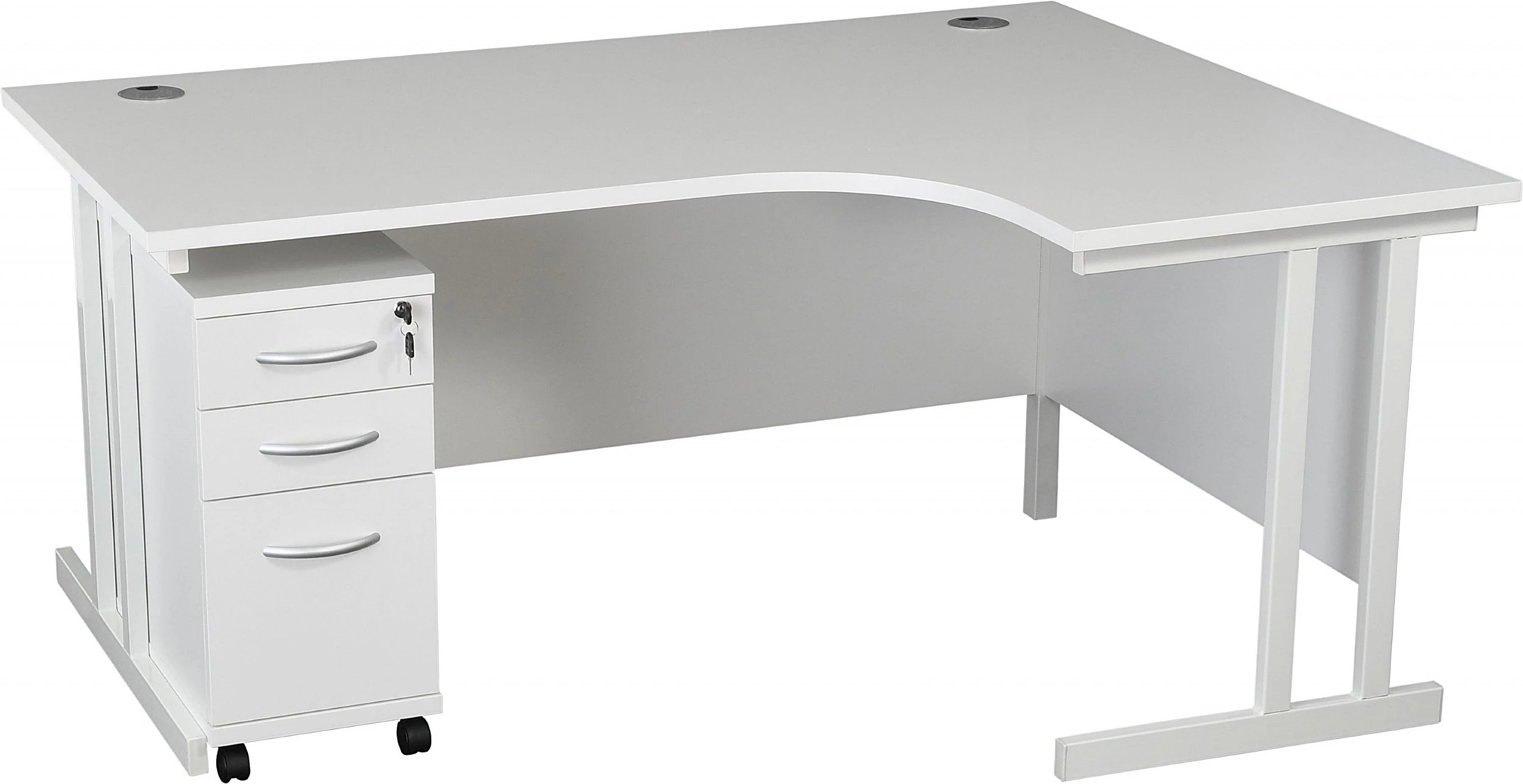 Karbon K3 Ergonomic Deluxe Cantilever Desk With Narrow Mobile Pedestal