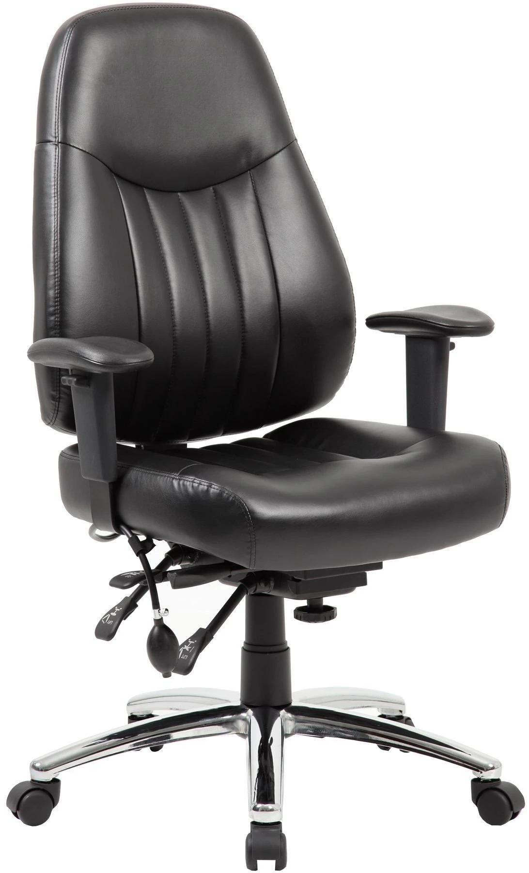 Alpha 24 Hour Black Leather Task Chairs
