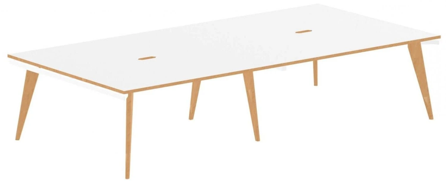 Bianco 4 Person Back To Back Rectangular Bench Desk