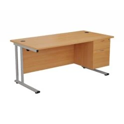 Commerce II Deluxe Rectangular Office Desks With Fixed Pedestal