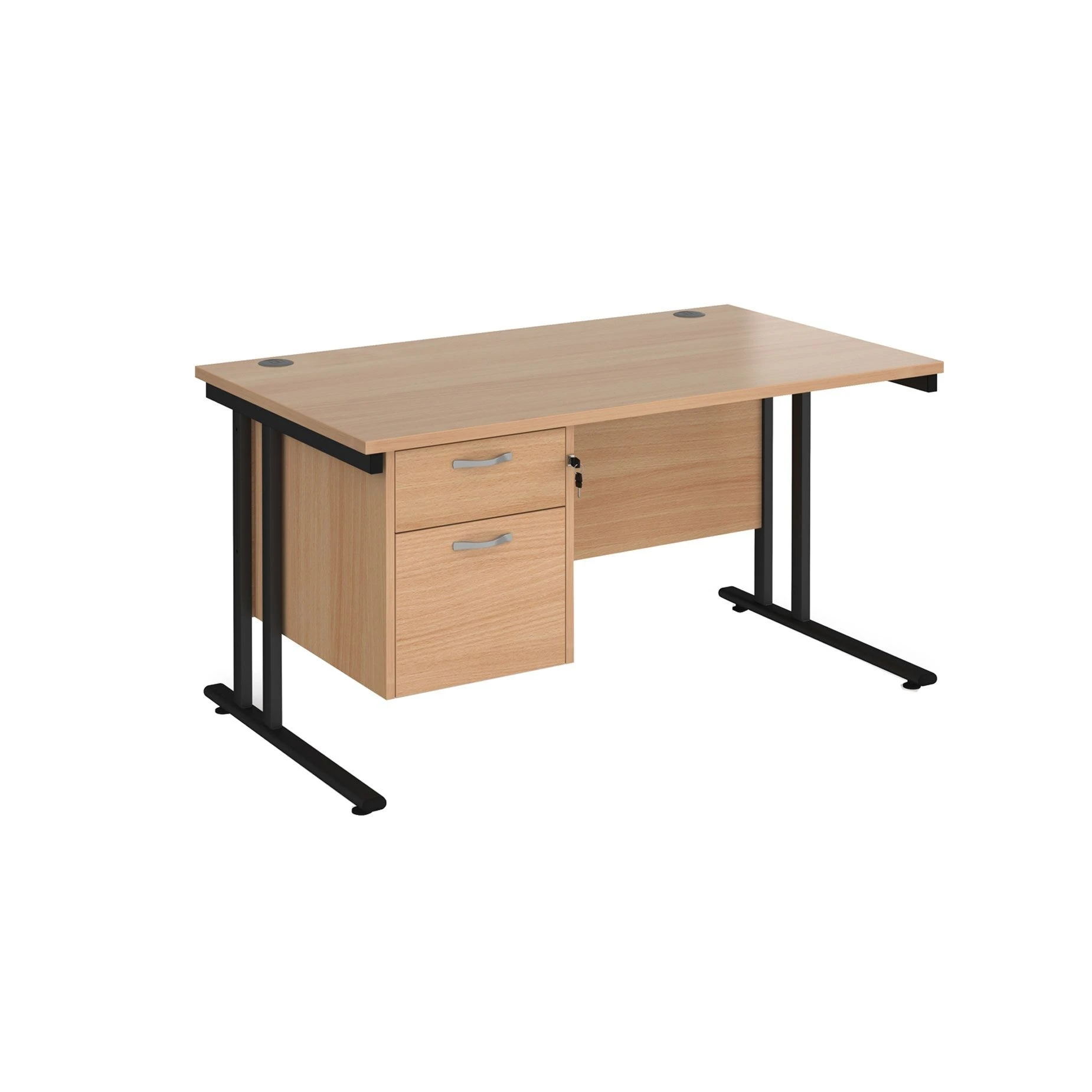 NEXT DAY Stellar Rectangular Desks With Single Fixed Pedestal
